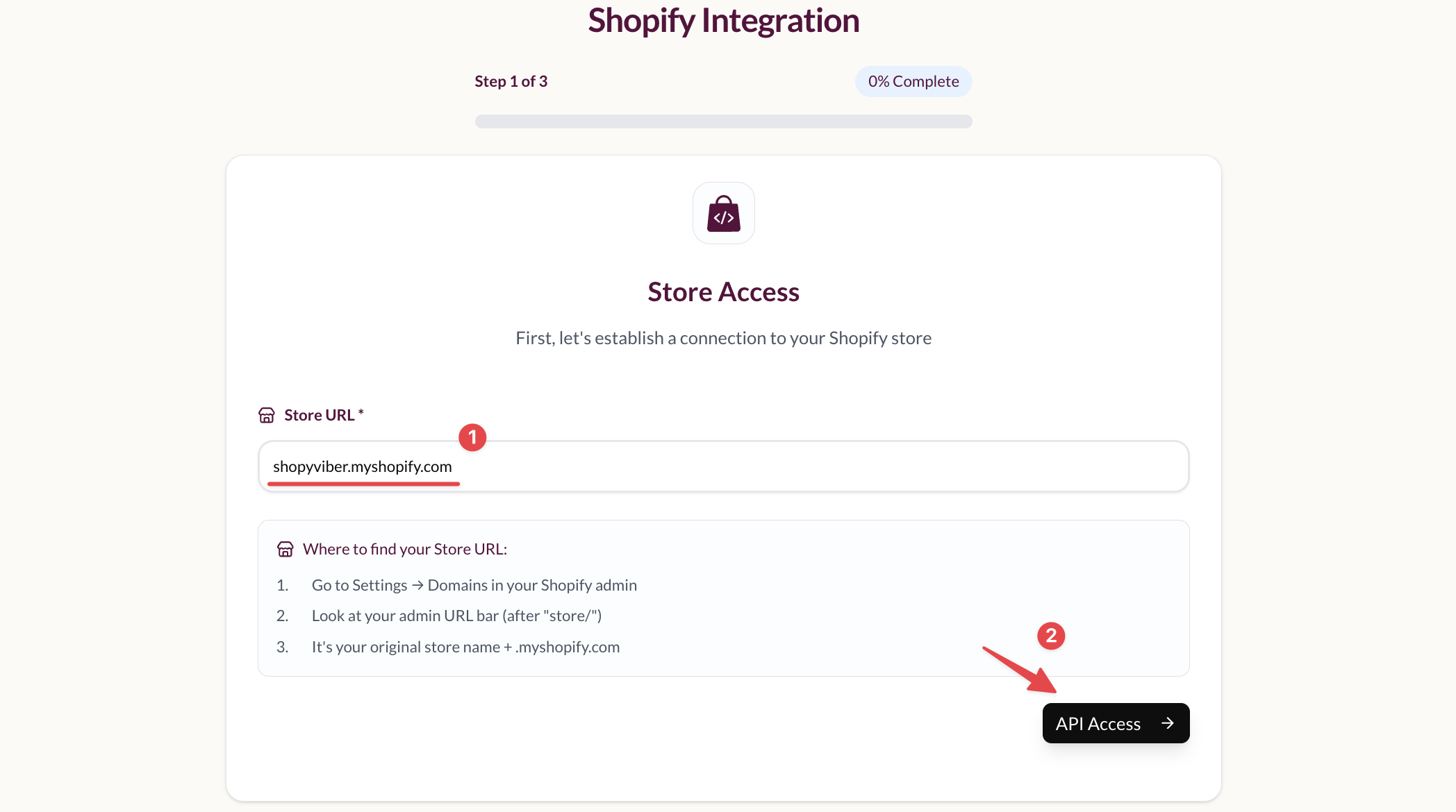 EcomCoder Setup Form - Step 1