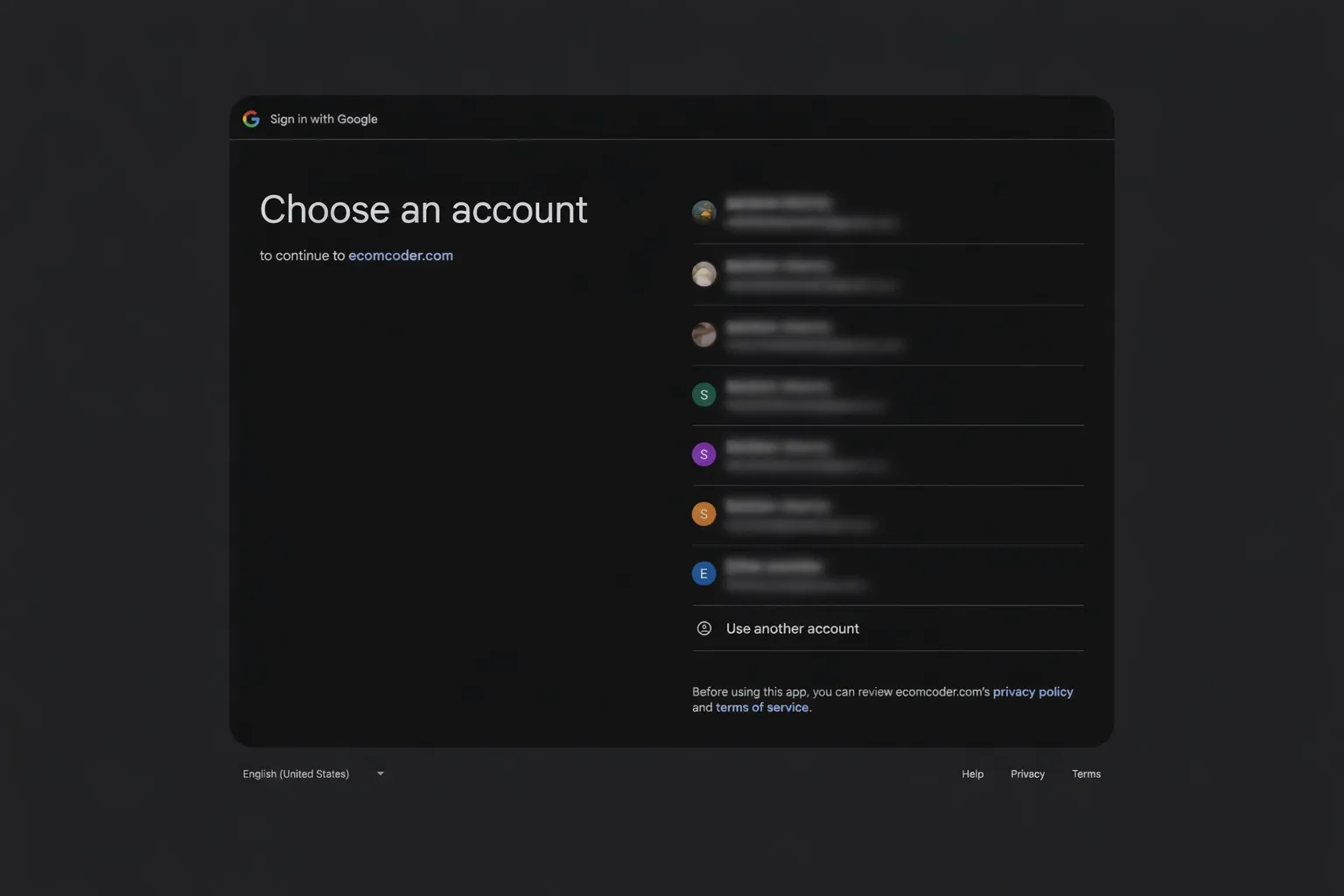 Google OAuth sign-in button